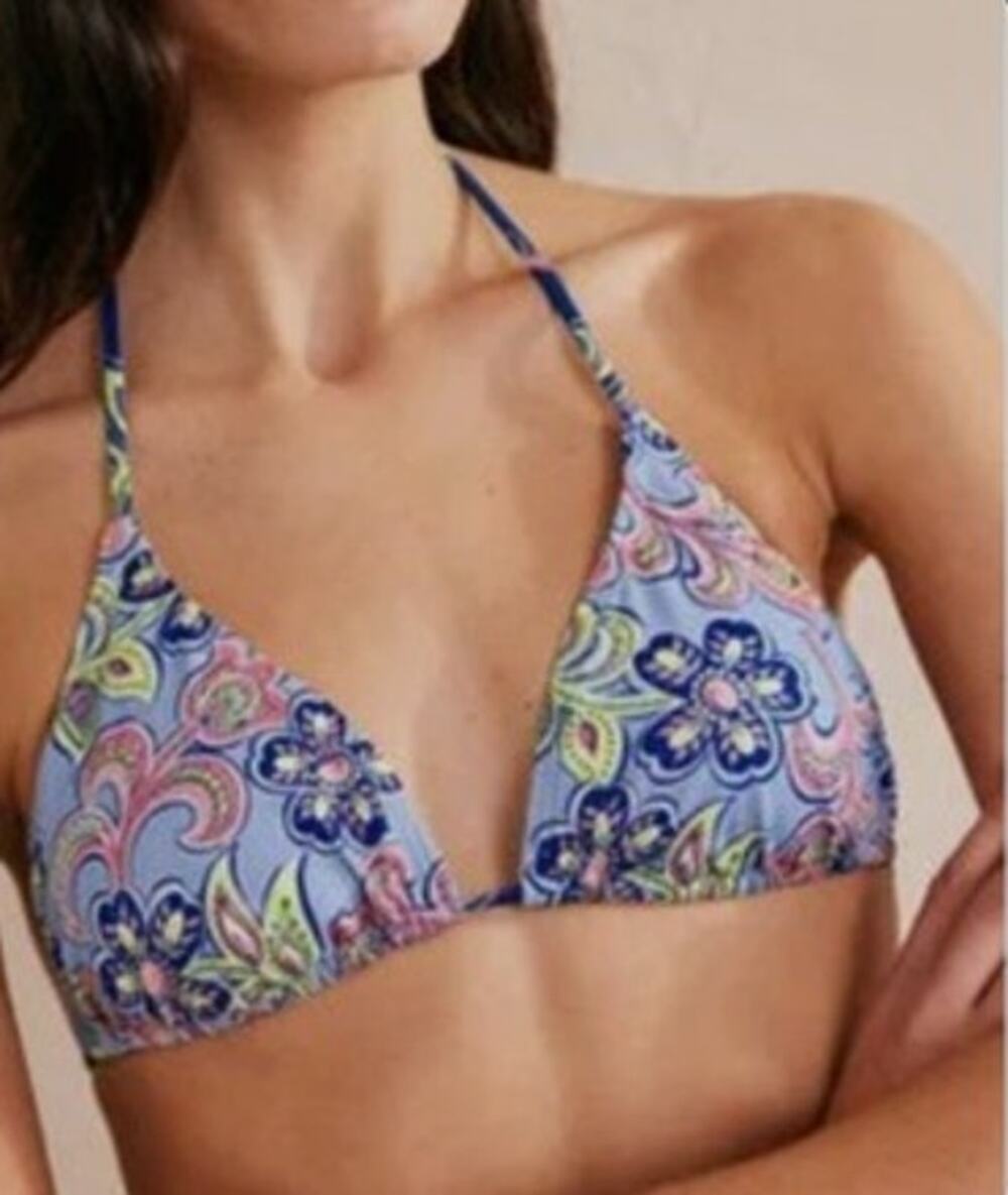 Boden Symi String Bikini Top Size 10 Blue Blizzard Swim
